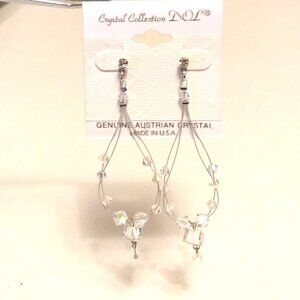New Crystal Collection DOL Vintage White Clear Hoop Austrian Crystal Earrings